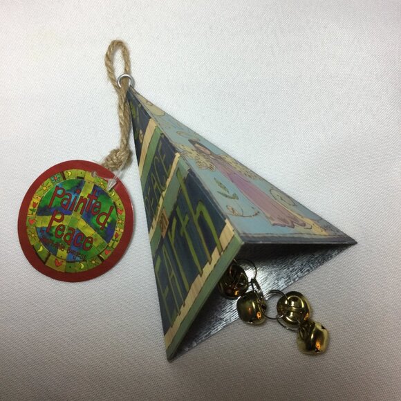 Painted Peace 3-Sided Triangle Bell Ornament by Stephanie Burgess - Picture 7 of 8